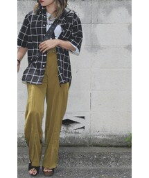 "PLAY BOY" S/S CHECK BOX SHIRTS (black)
