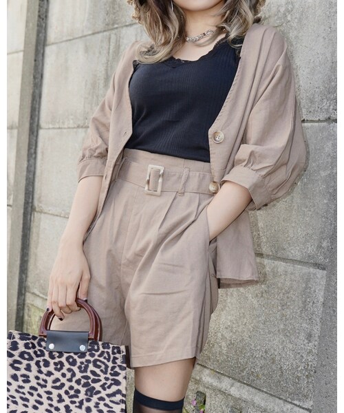 A.D.G(エーディージー)の「Linen Tops&Belted Pants 2P SET UP(beige)(セットアップ・レディース・ベージュ・FREE)」の5枚目の写真