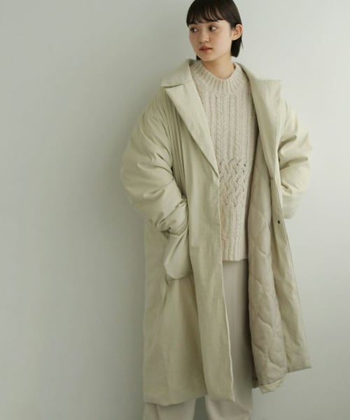 Crisp（クリスプ）の「パディングチェスターコート[c8wg3102]（チェスターコート・レディース・ベージュ/カーキ・FREE）」の2枚目の写真