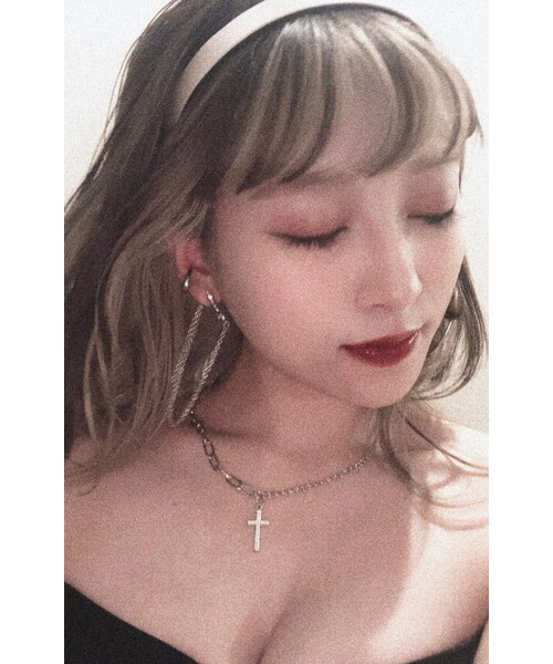 A.D.G(エーディージー)の「Black Cross&Chain Pierced Earring(ピアス(片耳用)・レディース・シルバー・FREE)」の5枚目の写真