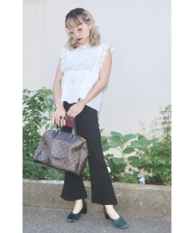 Cutwork Lace Nosleeve Tops（white）