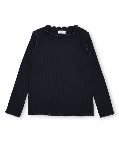 SLAP SLIP(スラップスリップ)の「配色 メロウ フリル テレコ Tシャツ (80~130cm)(Tシャツ/カットソー・キッズ・ホワイト/ブラック/ピンク・110)」の2枚目の写真