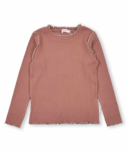 SLAP SLIP(スラップスリップ)の「配色 メロウ フリル テレコ Tシャツ (80~130cm)(Tシャツ/カットソー・キッズ・ホワイト/ブラック/ピンク・110)」の3枚目の写真