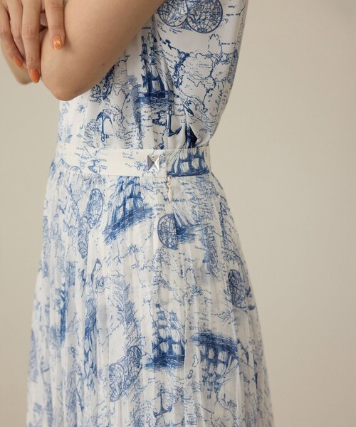 ROPE'（ロペ）の「【洗える】トワルドジュイタックプリーツスカート（スカート・レディース・ブルー/レッド・36/38）」の3枚目の写真