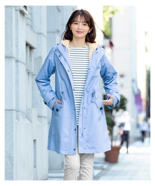 nissen（ニッセン）の「大きいサイズ  裏ボアライナー付モッズコート（モッズコート・レディース・ビターキャメル/ネイビー/カーキ(旧)/黒(旧)/ラベンダー/ベージュ/トープグレー/黒/カーキ・L/LL/3L/4L/5L/6L/8L/10L）」の8枚目の写真