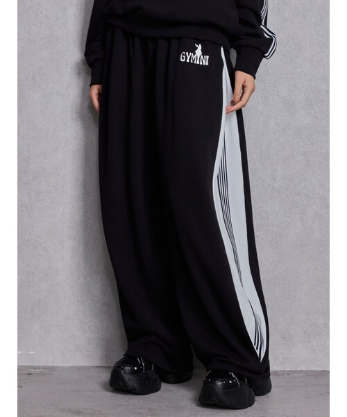 GYDA（ジェイダ）の「GYMINI BUNNYラインスウェットパンツ（スウェットパンツ・レディース・オフホワイト/ブラック/ピンク/ベージュ・F）」の2枚目の写真