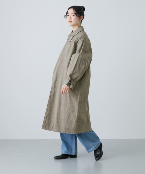 かぐれ(カグレ)の「コットンリネンステンカラーコート(ステンカラーコート・レディース・PURPLE/BEIGE・FREE)」の15枚目の写真
