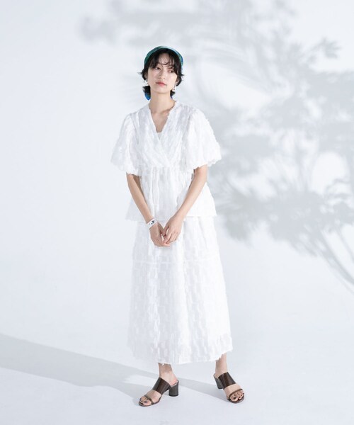 URBAN RESEARCH ROSSO（アーバンリサーチロッソ）の「ジャガードコクーンスカート（スカート・レディース・WHITE/BLACK・36/38）」の9枚目の写真