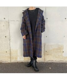copine | シャギーチェックダブルロングコート(2color)(その他アウター)