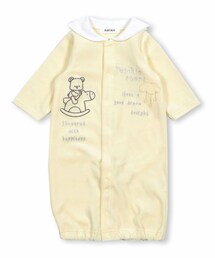 SLAP SLIP BABY | くま アニマル 刺繍 星 カラー ベロア 2WAYオール ベビー (50~70cm)(ロンパース)