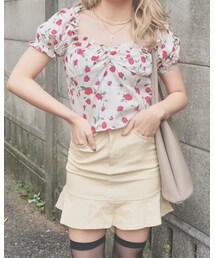 A.D.G | Tulip Puff Sleeve Tops（beige）(シャツ/ブラウス)