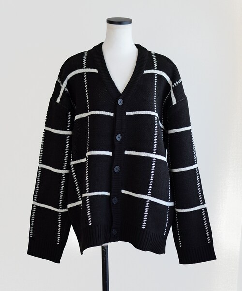 Marient（マリエント）の「チェックオーバーニットCD（カーディガン/ボレロ・レディース・ベージュ/グレー/ブラック・FREE）」の2枚目の写真