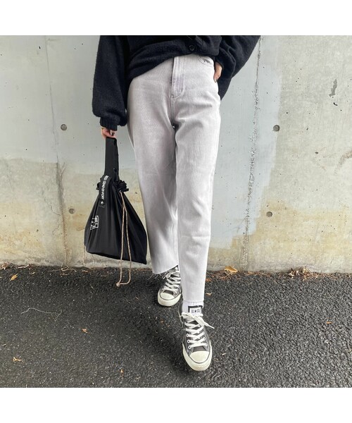 copine(コピン)の「カットオフストレートデニムパンツ(ライトパープル/2size)(デニムパンツ・レディース・ライトパープル・S/M)」の2枚目の写真