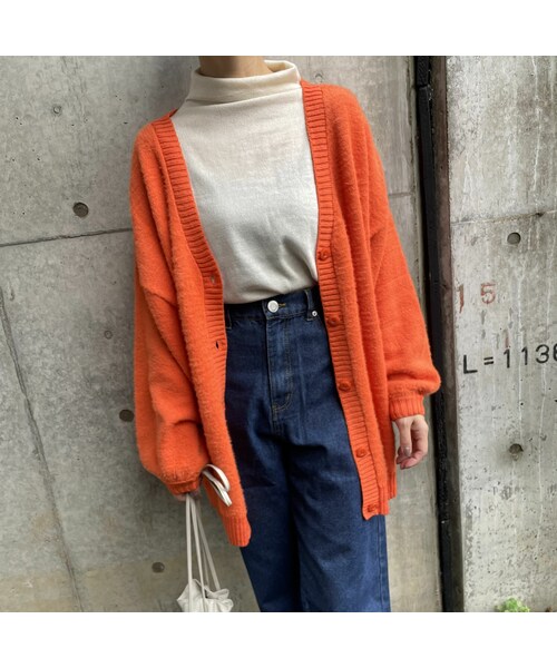 copine(コピン)の「フェザーヤーン2WAYカーディガン(3color)(カーディガン/ボレロ・レディース・ブルー/オレンジ/ブラック・F)」の3枚目の写真