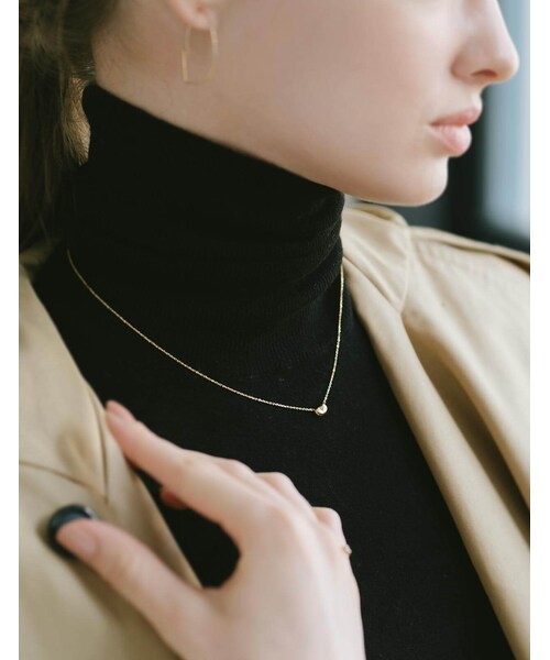 Ops.（オプス）の「K18 ゴールドネックレス ハート エッグ 豆 MOLLICA NECKLACE -モリカ ネックレス-（ネックレス・レディース・イエローゴールド エッグ(K18)/イエローゴールド ファーべ(豆)(K18)/イエローゴールド ハート(K18)・ONE SIZE）」の7枚目の写真