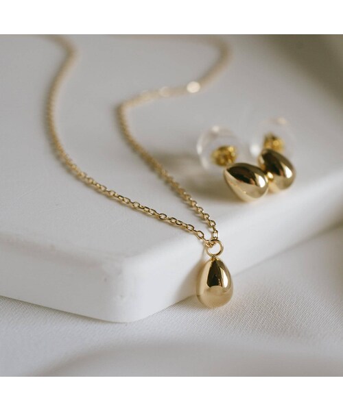 Ops.（オプス）の「K18 ゴールドネックレス ハート エッグ 豆 MOLLICA NECKLACE -モリカ ネックレス-（ネックレス・レディース・イエローゴールド エッグ(K18)/イエローゴールド ファーべ(豆)(K18)/イエローゴールド ハート(K18)・ONE SIZE）」の11枚目の写真
