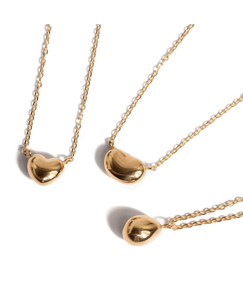 Ops.（オプス）の「K18 ゴールドネックレス ハート エッグ 豆 MOLLICA NECKLACE -モリカ ネックレス-（ネックレス・レディース・イエローゴールド エッグ(K18)/イエローゴールド ファーべ(豆)(K18)/イエローゴールド ハート(K18)・ONE SIZE）」の21枚目の写真