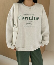 英文刺繡裏起毛スウェットトップス