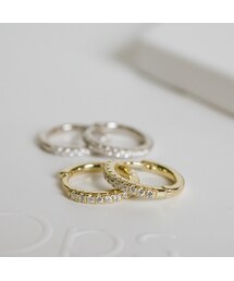 Ops. | フープピアス 小さめ ジルコニア KYKLOS-STR CV PAVE HOOP PIERCE -キクロス ストレート-(ピアス(両耳用))