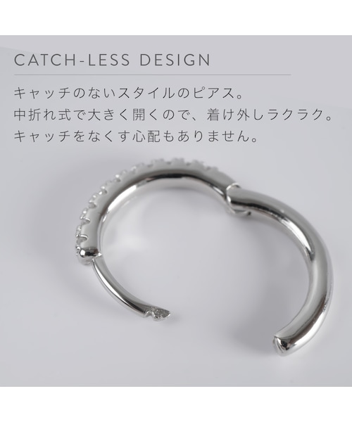 Ops.（オプス）の「フープピアス 小さめ ジルコニア KYKLOS-STR CV PAVE HOOP PIERCE -キクロス ストレート-（ピアス（両耳用）・レディース・シルバー/ゴールド・ONE SIZE）」の13枚目の写真