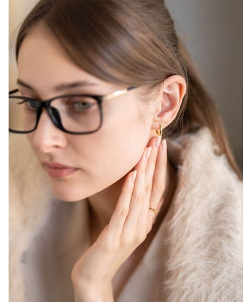 Ops.（オプス）の「フープピアス 小さめ ウェーブ KYKLOS-WAVE HOOP PIERCE -キクロス ウェーブ-（ピアス（両耳用）・レディース・シルバー/ゴールド・ONE SIZE）」の12枚目の写真