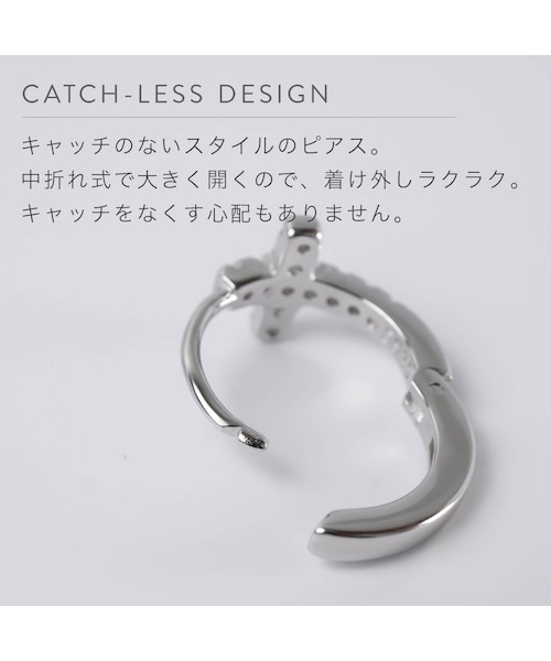 Ops.（オプス）の「フープピアス 小さめ ジルコニア クロス KYKLOS-CROS CV PAVE HOOP PIERCE -キクロス クロス-（ピアス（両耳用）・レディース・シルバー/ゴールド・13mm/10mm）」の15枚目の写真