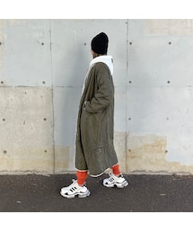 copine | キルティングリバーシブルロングコート(カーキ×アイボリー)(その他アウター)