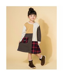 Noeil aime BeBe | 【 お揃い 】 配色 切り替え デザイン ポケット 付 ワンピース (80~130cm)(チュニック)