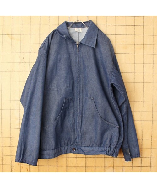 の「70s 80s EURO magasins bleus デニム ジップアップ ワーク