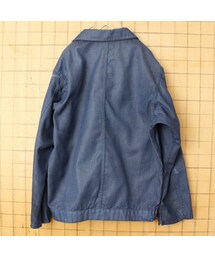 70s デニムジャケット MAGASINS BLEUS ユーロヴィンテージ の「70s 80s EURO magasins bleus デニム ジップアップ ワーク