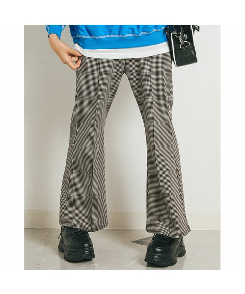 ZIDDY(ジディ)の「【 ニコ☆プチ 掲載 】 千鳥 ゼブラ フレア 柄 パンツ (130~160cm)(その他パンツ・キッズ・ブラック/ブラウン・150)」の2枚目の写真