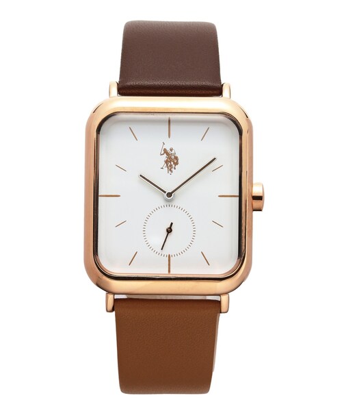 U.S. POLO ASSN.（ユーエスポロアッスン）の「【U.S. POLO ASSN.】ユーエスポロアッスン 腕時計 US-11 QUADRO クアドロ（アナログ腕時計・レディース・ベージュ/ブラック/ブラウン・FREE）」の3枚目の写真