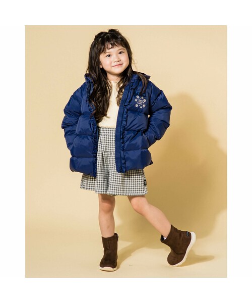 Noeil aime BeBe(ノイユエイムベベ)の「テレコ起毛 タートルネック シンプル 長袖 Tシャツ (80~130cm)(Tシャツ/カットソー・キッズ・グレー/ホワイト・110)」の2枚目の写真