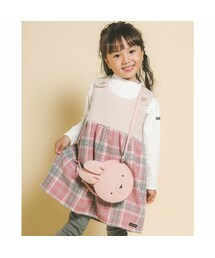 Noeil aime BeBe | ボア シャギー チェック 柄 切替 ジャンパースカート (80~130cm)(ジャンパースカート)