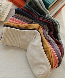 DHOLIC | リブクルー丈ソックス(ソックス/靴下)