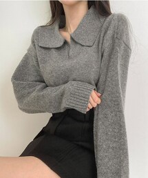 DHOLIC | スキッパーカラーニット(ニット/セーター)