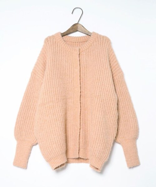Crisp（クリスプ）の「ボリュームメランジニットカーディガン[c1k3193]（カーディガン/ボレロ・レディース・アイボリー/ピンク・FREE）」の4枚目の写真