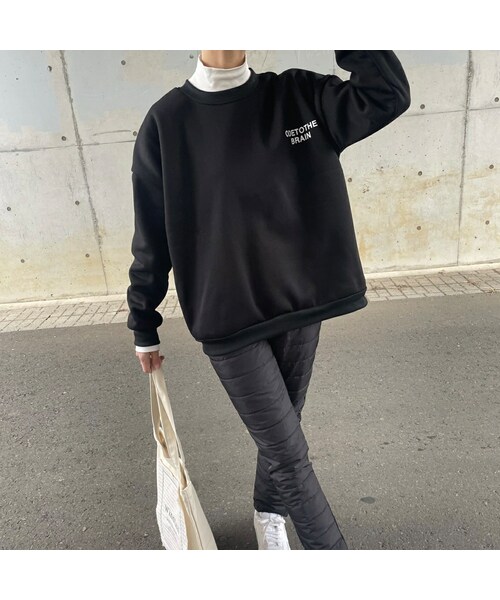 copine（コピン）の「裏起毛フロント&バックロゴスウェット(ブラック)（スウェット・レディース・ブラック・M）」の2枚目の写真