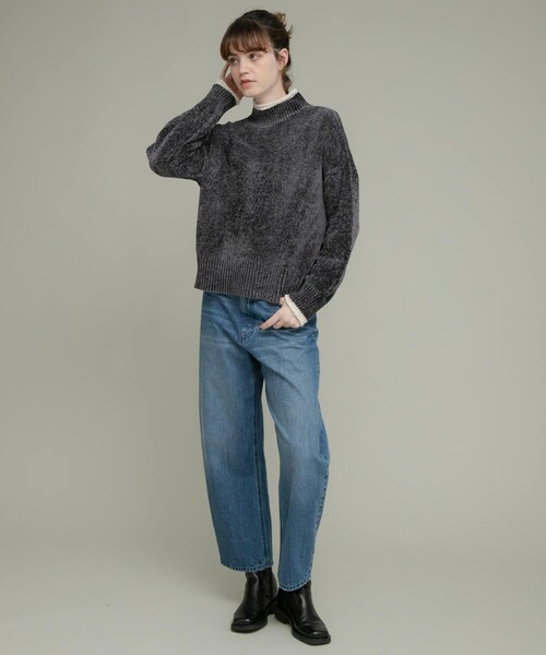 URBAN RESEARCH Sonny Label（アーバンリサーチサニーレーベル）の「モールヤーンハイネックニットプルオーバー（ニット/セーター・レディース・ベージュ/チャコールグレー/ピスタチオ・FREE）」の12枚目の写真