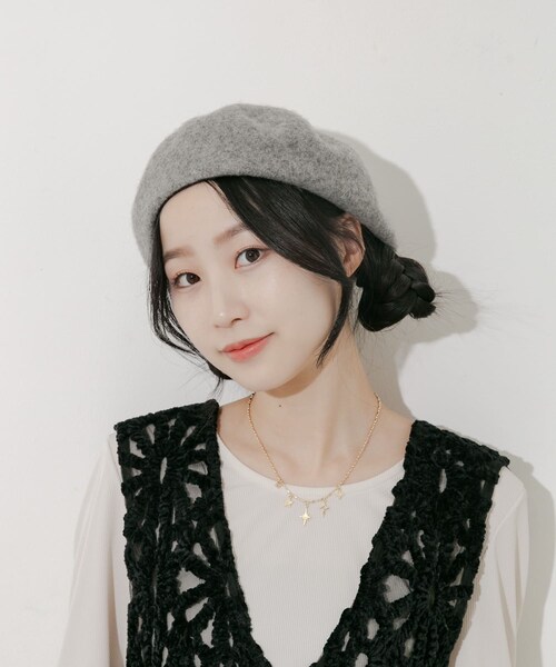 SMELLY（スメリー）の「シンプルバスクベレー（ハンチング/ベレー帽・レディース・IVO/GRY/BLK/RED・-）」の21枚目の写真