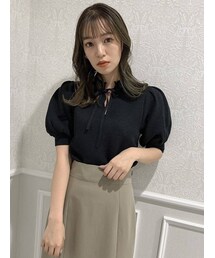 dazzlin | ハニカムリボンコンパクトトップス(ニット/セーター)