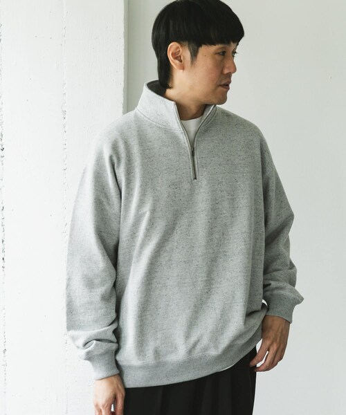 URBAN RESEARCH DOORS（アーバンリサーチドアーズ）の「commpost　反毛裏毛ハーフジップスウェット（スウェット・メンズ・TOP GRAY・M/L/XL）」の7枚目の写真