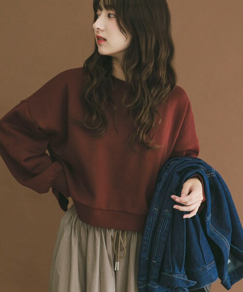 ITEMS URBANRESEARCH（アイテムズ アーバンリサーチ）の「『UR TECH』ハイヒートコットンクルーネックスウェット（スウェット・レディース・GRY/BRD/BLK・Free）」の3枚目の写真