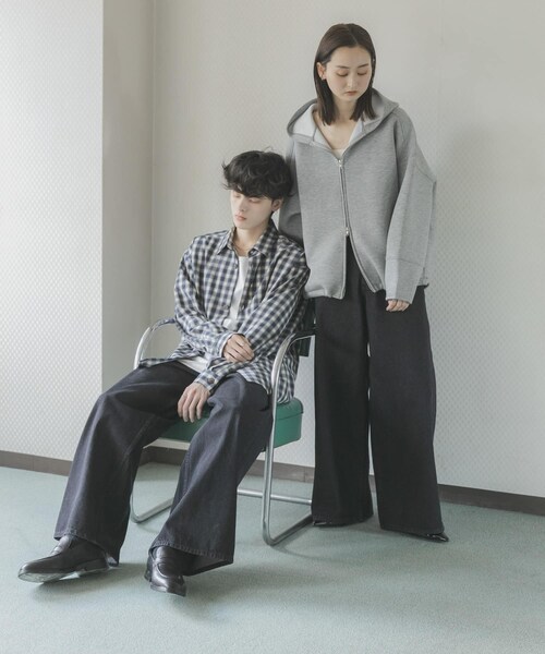 SENSE OF PLACE by URBAN RESEARCH（センスオブプレイスバイアーバンリサーチ）の「『一部WEB限定カラー』『ユニセックス』ヴィンテージライクデニムワイドパンツ（デニムパンツ・メンズ・BLACK/D.INDIGO/L.KHAKI/OW BLACK/ONE WASH・M/L/XL）」の16枚目の写真