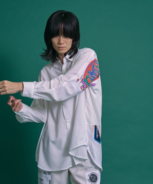 THE GOODLAND MARKET(ザグッドランドマーケット)の「SREU Patch Work Shirt(シャツ/ブラウス・レディース・WHITE2/WHITE1/BLACK1/BLACK2・L/M)」の10枚目の写真