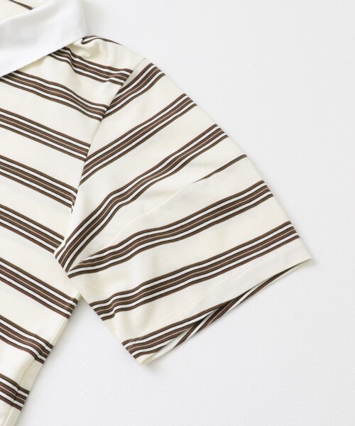 SENSE OF PLACE by URBAN RESEARCH（センスオブプレイスバイアーバンリサーチ）の「マルチボーダーカットポロシャツ（ポロシャツ・レディース・BLACK/ORANGE/WHITE・one）」の10枚目の写真