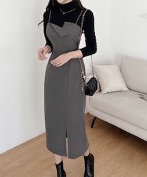 DHOLIC | コーデュロイアシメネックビスチェワンピース(ワンピース)