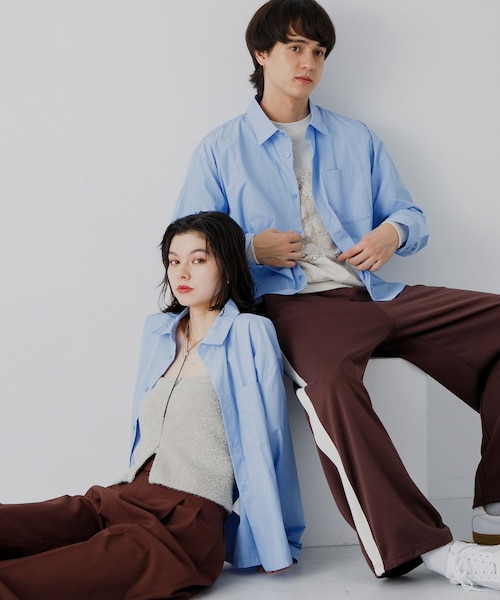 SENSE OF PLACE by URBAN RESEARCH(センスオブプレイスバイアーバンリサーチ)の「『ユニセックス』アソートボクシーシャツ(シャツ/ブラウス・メンズ・BRW STRIPE/CHARCOAL/BLUE/CHA STRIPE/BLU STRIPE・M/L)」の4枚目の写真