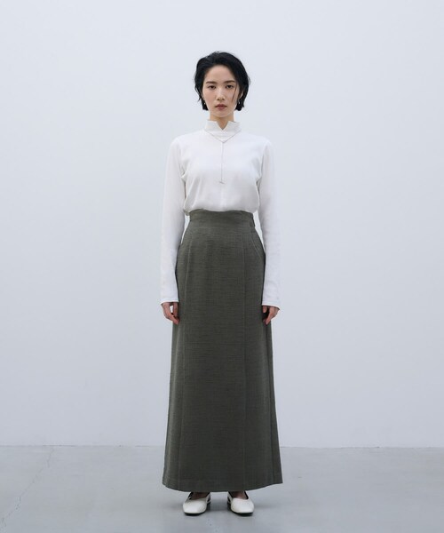 SIWEM（シウム）の「LIGHT TWEED WAVE SKIRT（スカート・レディース・グリーン・S/M）」の2枚目の写真