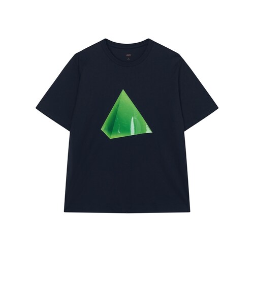 JNBY（ジェーエヌビーワイ）の「Pyramid-print Pima Cotton T-shirt（Tシャツ/カットソー・レディース・オフホワイト/ブラック/ブラウン・38/40）」の2枚目の写真